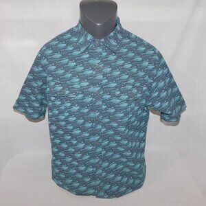Croft & Barrow Quick Dry Short Sleeve UPF 50 Button Fly Fishing Shirt Men L Fish